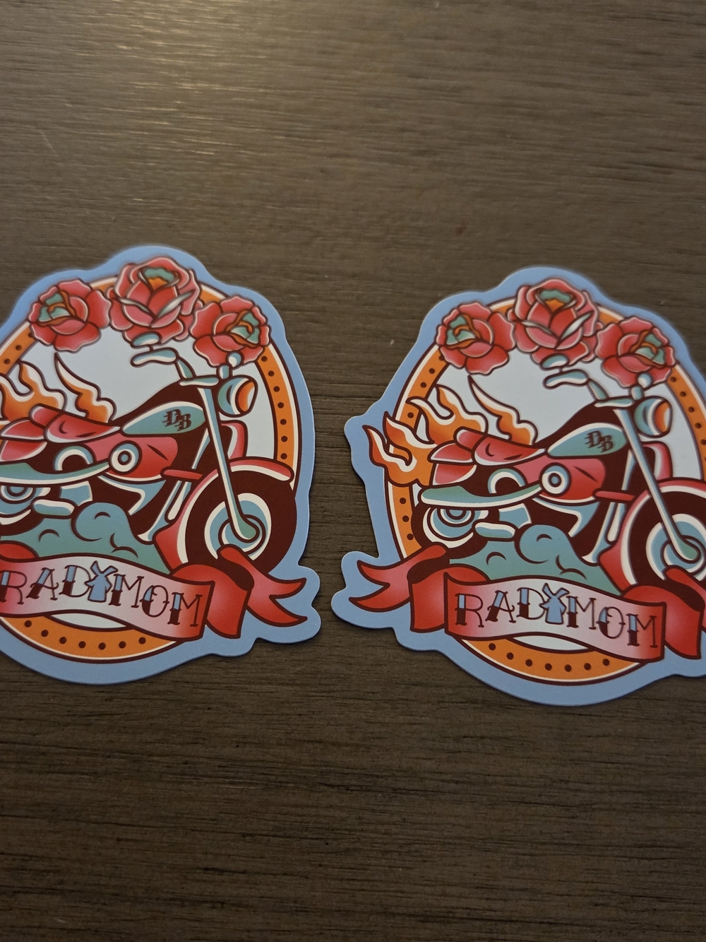 Dutch Bros Motorcycle Floral Sticker X 2
